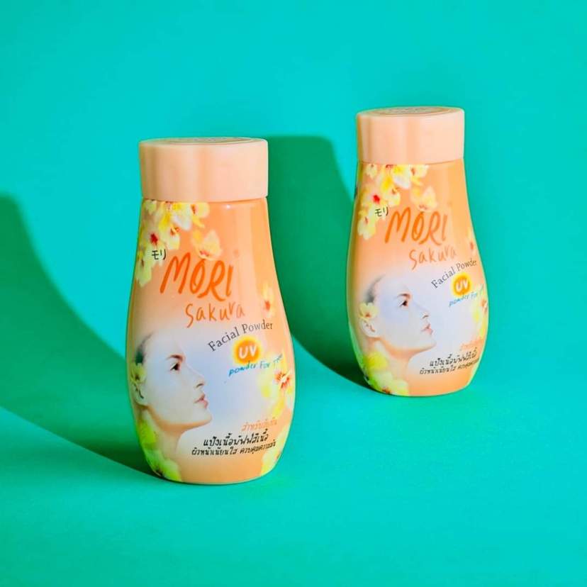 MORI SAKURA FACIAL POWDER ORANGE (50g) with UV Protection. — 2
