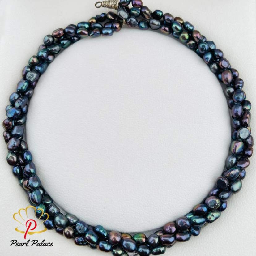 Ocean Depths_ Freshwater Pearl 3 Layer Pearl Necklace — 2