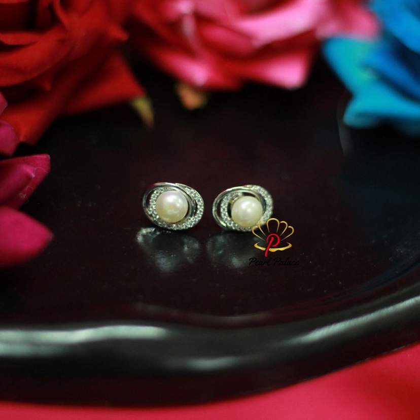 Graceful Round Pearl Earrings — 2