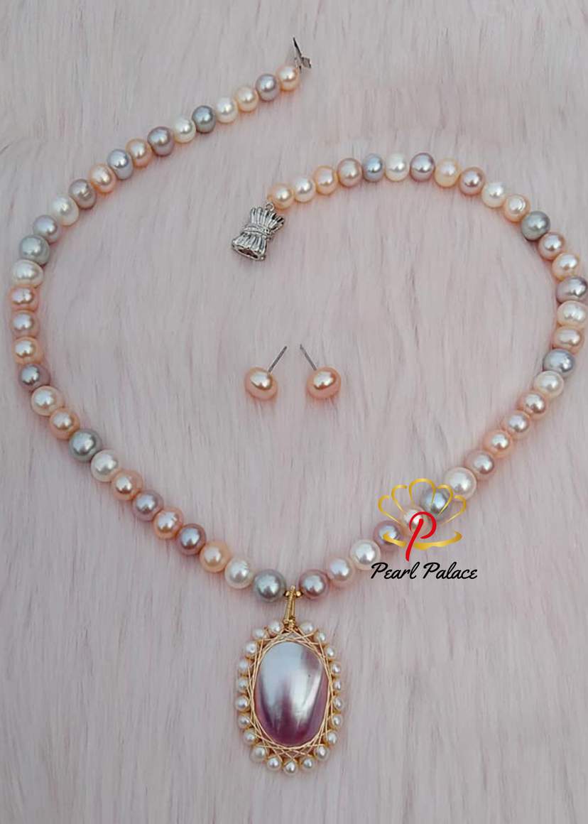 Majestic Multi-Tone Pearl Pendant Set — 2