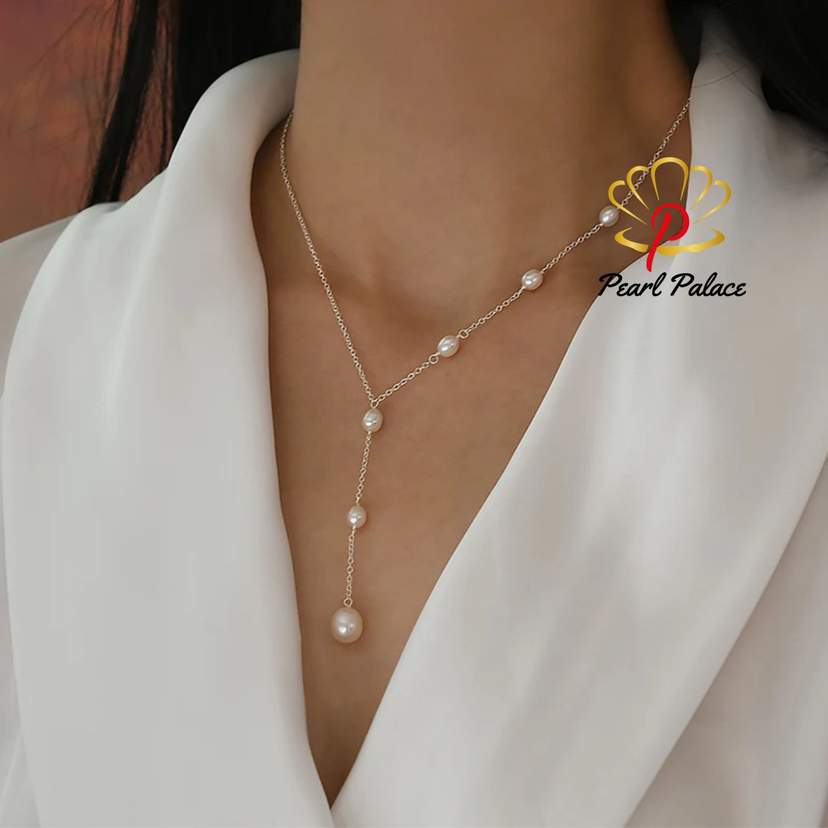 Real S925 Sterling Silver Natural Freshwater Pearl Pendant Necklace Jewelry for Women — 2
