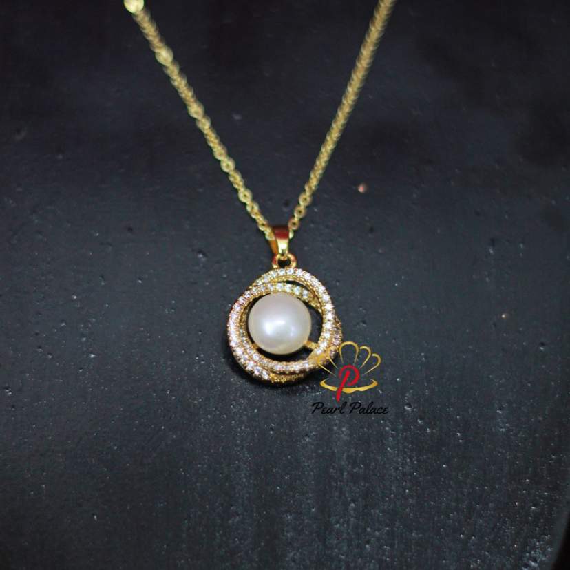 White Freshwater Pearl Pendant Set — 2