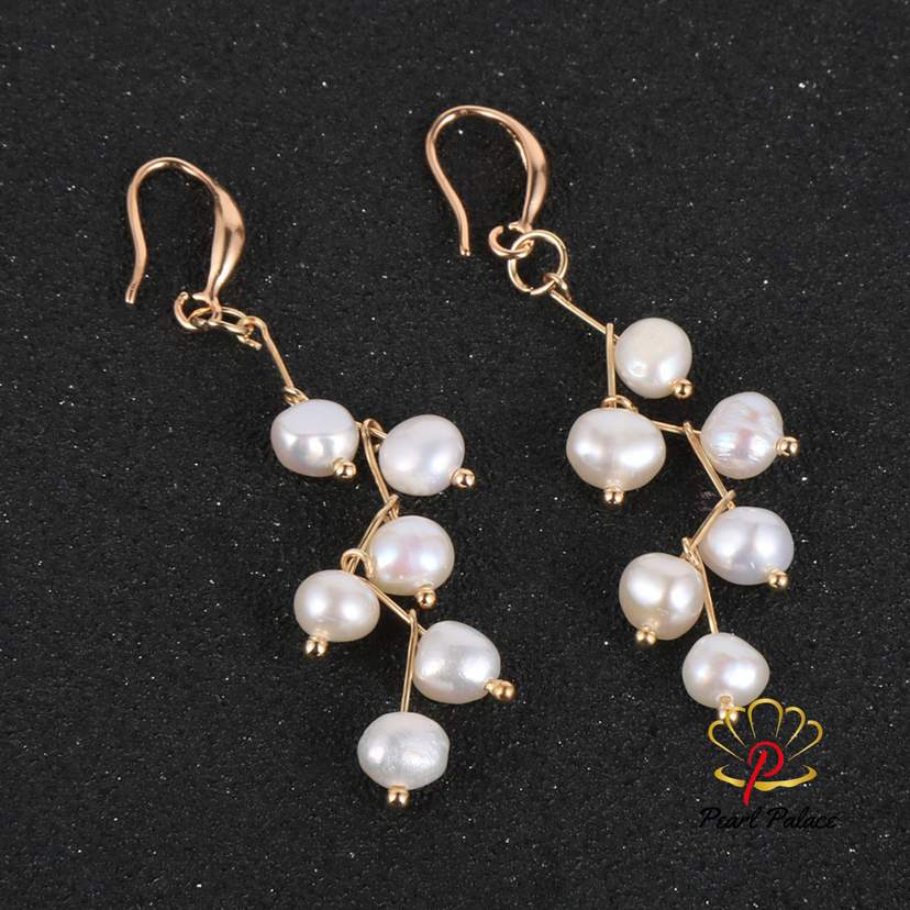 white Dewdrop Grace Pearl Earrings — 2
