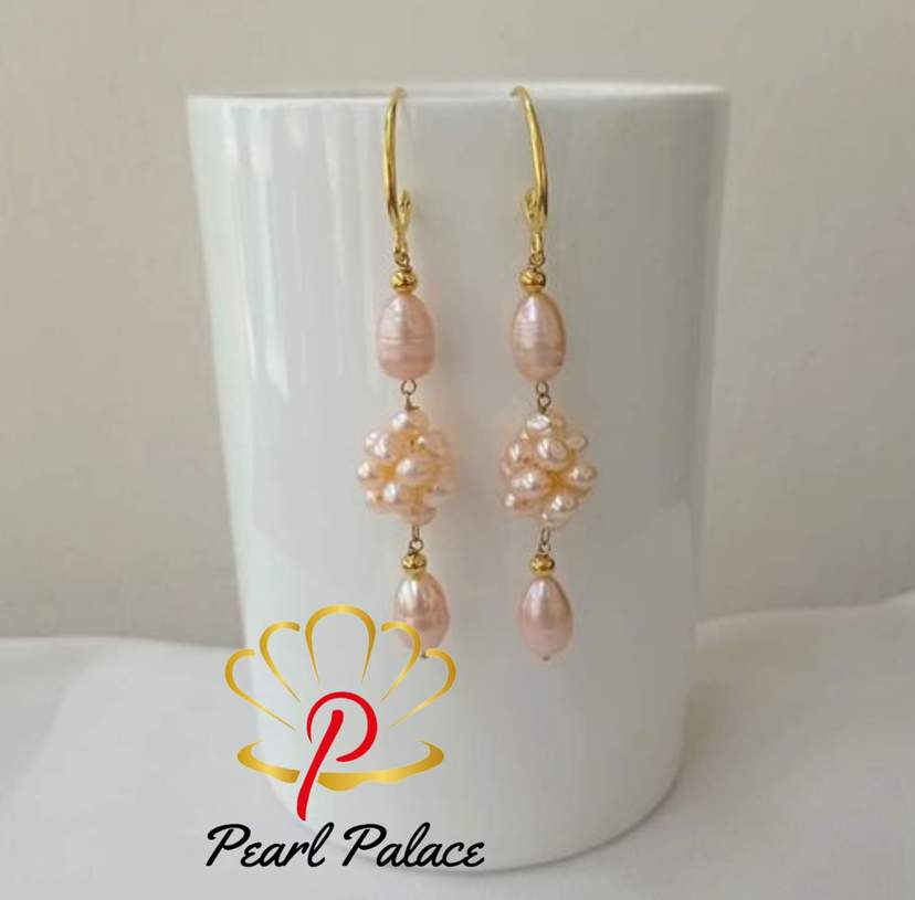 Fresh water pearl earring Pink — 2