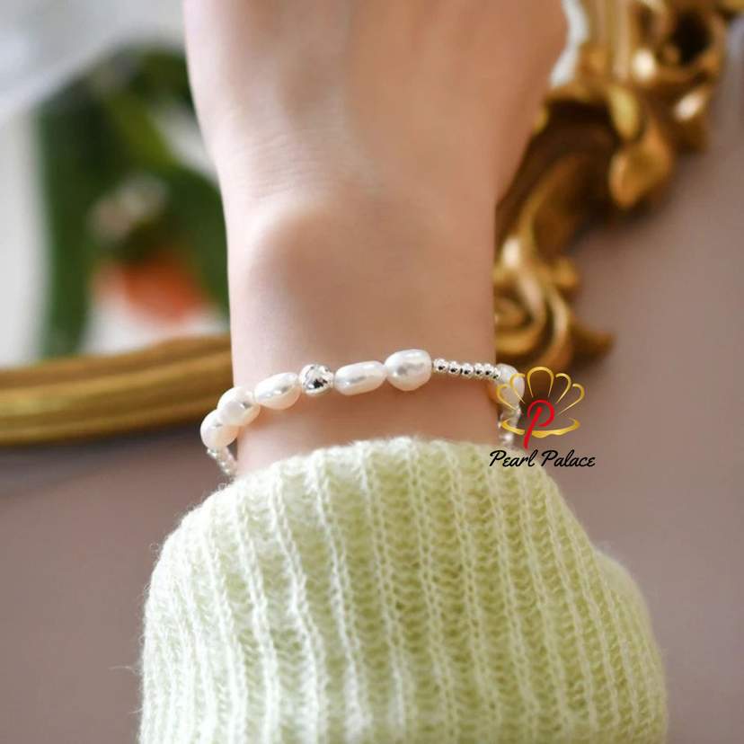 Baroque Pearl and Sterling Silver Bracelet — 2