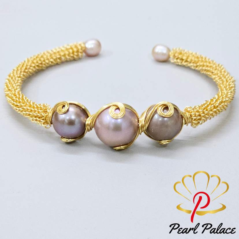 Classic Beauty_ 14k Gold Plated Adjustable Pearl Bracelet — 2
