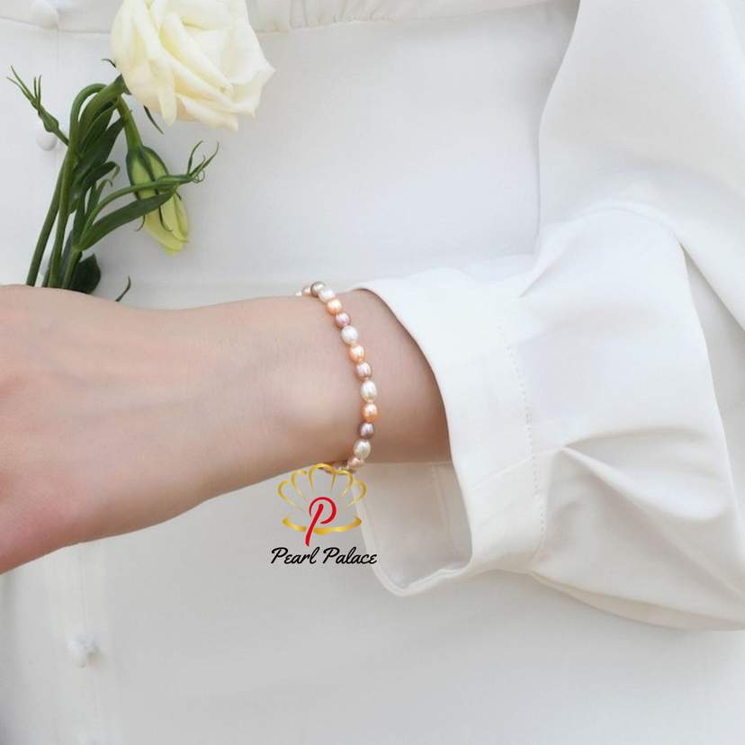 multi colour Elastic Freshwater Pearl Bracelet — 2