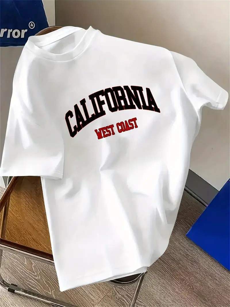 Drop Shoulder Print T-Shirt - California — 2