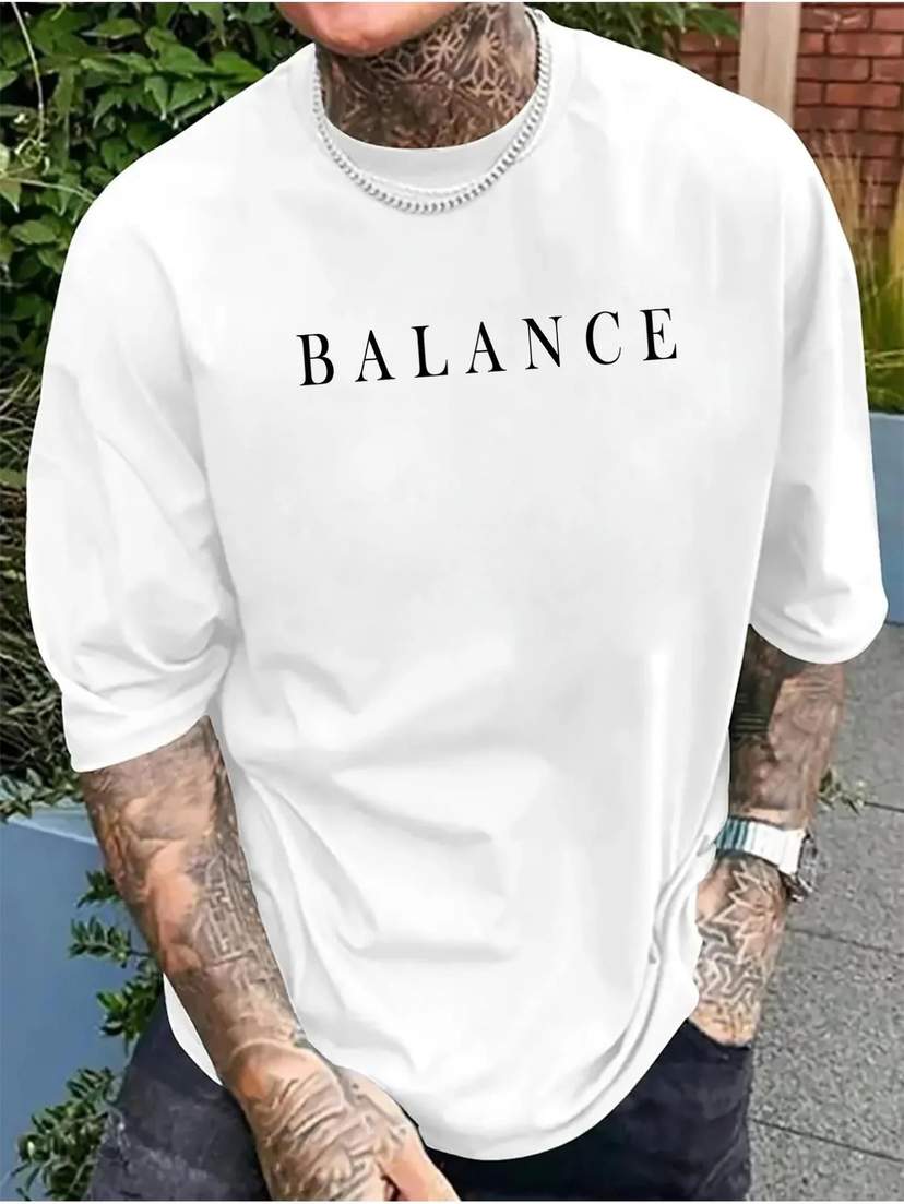Drop Shoulder Print T-Shirt - Balance — 2