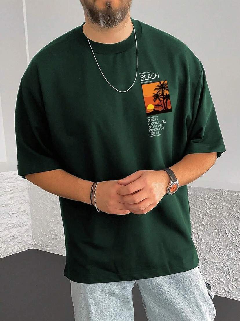 Drop Shoulder Print T-Shirt - Scenario — 2