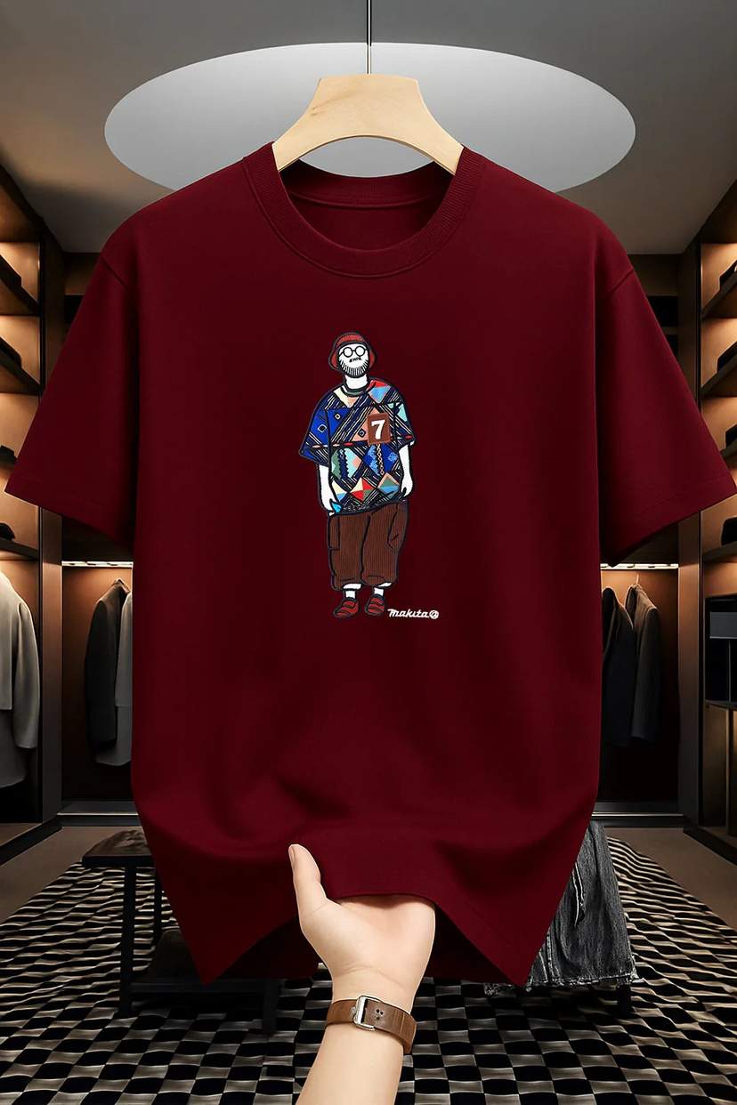 Drop Shoulder Print T-Shirt - Makuta Design — 2